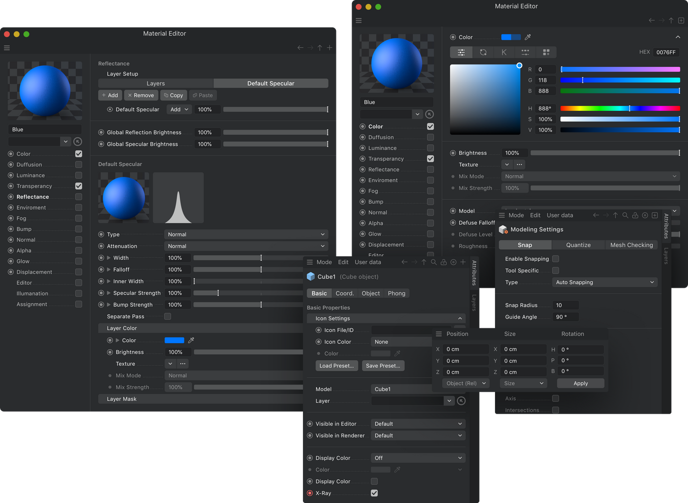 Modals and Settings Panels